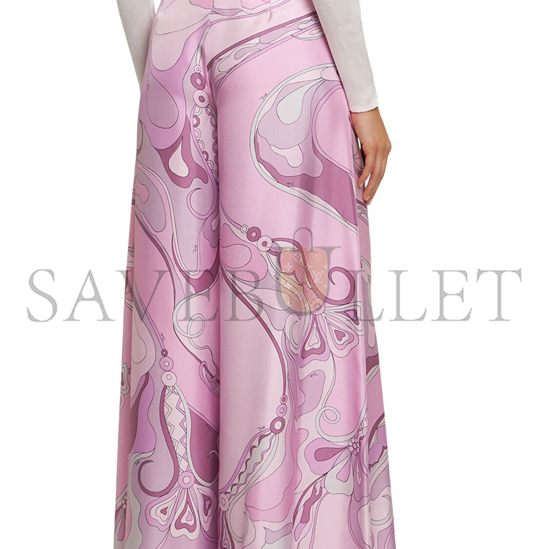 PUCCI PRINTED SILK TWILL PALAZZO PANTS 4URT024U731043